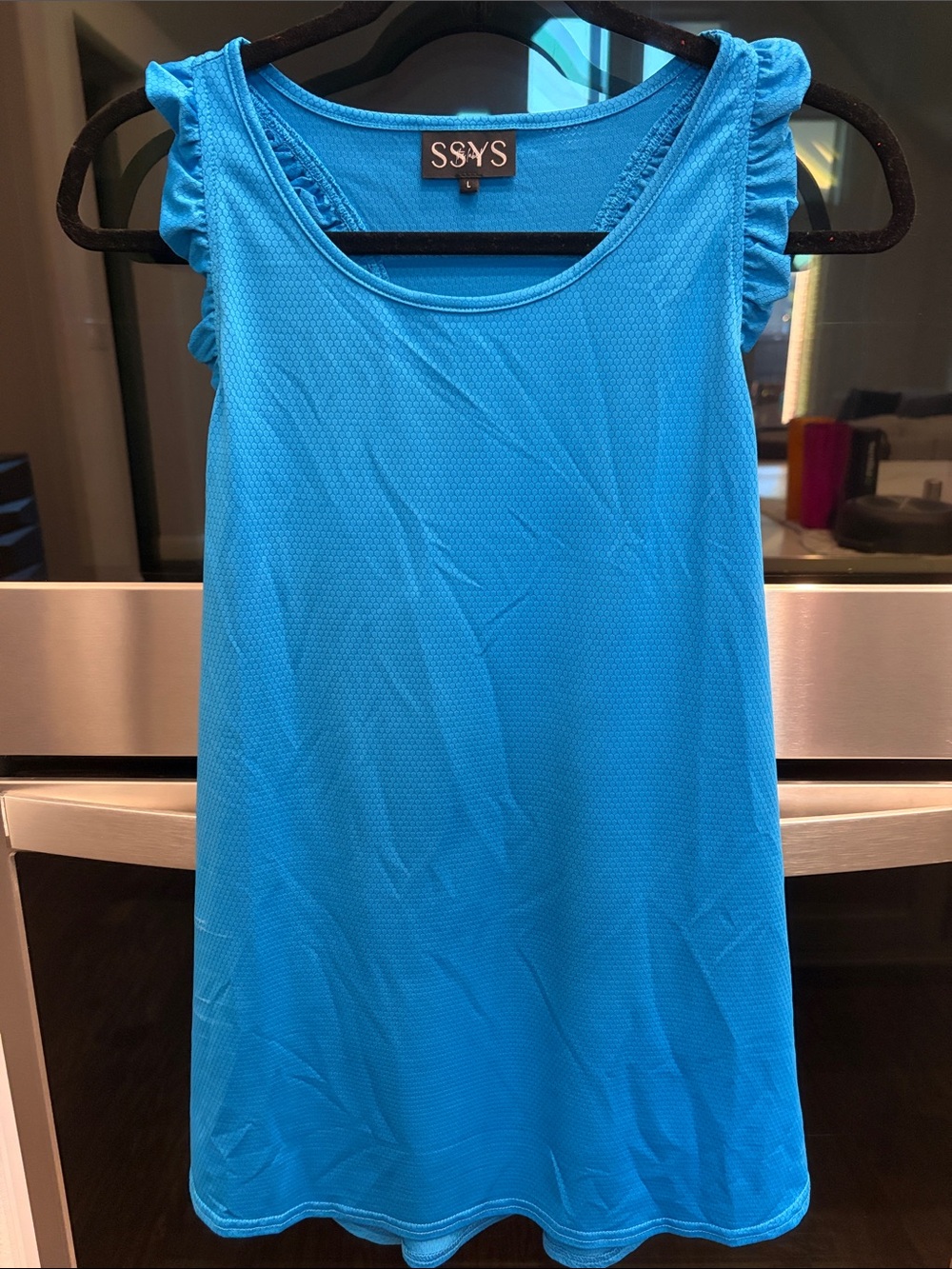 SSYS Women's Sleeveless Ruffle Tank Top - Bright Blue